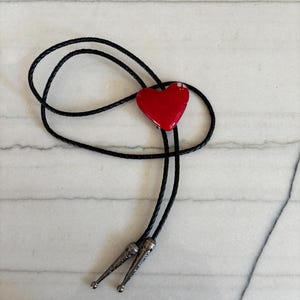 Bolo Tie Hand Made Fused Glass and Leather