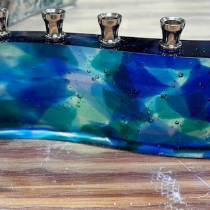 Handgemachte Menora aus Fusing-Glas
