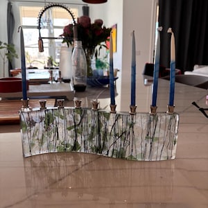 Handgemachte Menora aus Fusing-Glas