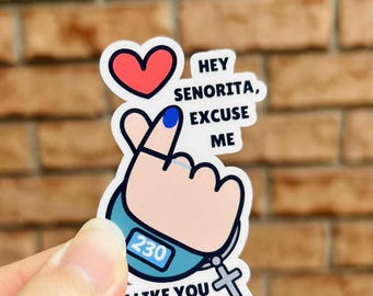 Funny Thanos Player 230 “Hey Señorita I Like You”, T.O.P Sticker | Water Bottle, Laptop & Phone Decal