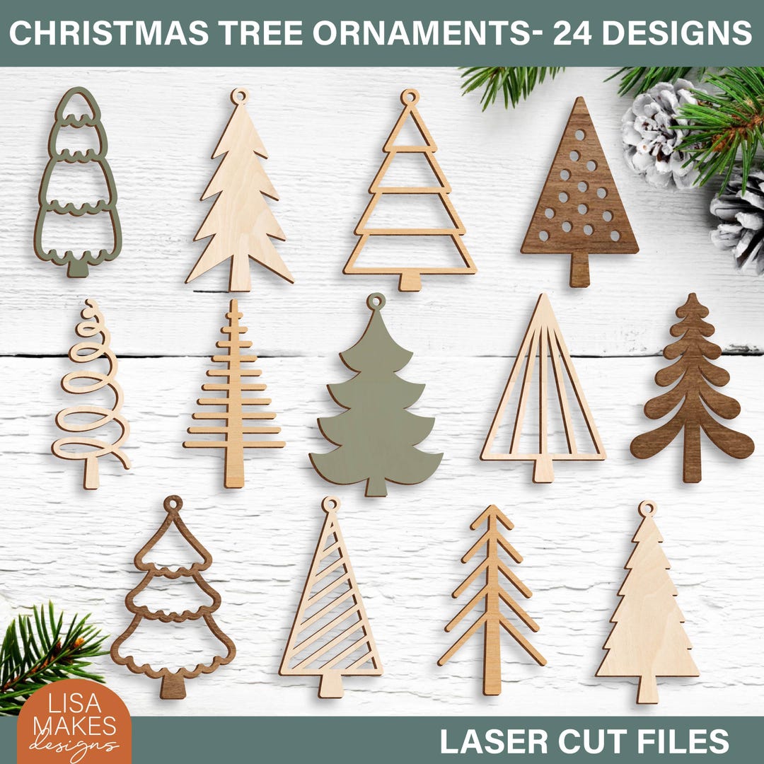 Christmas Tree SVG Bundle Christmas Ornaments Laser Cut Files Wooden ...