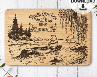 Cutting Board Laser Engrave SVG File A A Milne Quote Charcuterie Board Engraving LightBurn Wood Sign