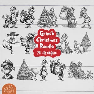 Paquete SVG navideño de Grinch, Feliz Grinchmas PNG, Divertidos Svg navideños, Posavasos navideños, Grabado láser, Glowforge xTool, Archivo de sublimación de decoración