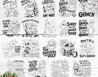 Grinch Christmas Bundle Svg Merry Grinchmas Png Funny Grinch Shirt Retro Christmas Movie Sublimation Design for Cricut