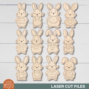 Hasen Familie Lasercut Dateien Osterhase svg Kinder Malset DIY Bastelset für Kinder