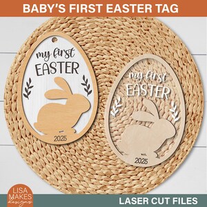 Mes premières Pâques svg fichiers découpés au laser Premières Pâques de bébé 1ère pâques panier de Pâques pour enfants Ornement en bois Ornement acrylique Fichiers Glowforge
