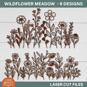 Wildflower Meadow SVG Bundle: Floral Laser Cut Files (Digital Download)