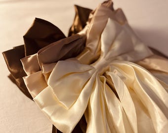 Handmade Satin Hair Bow: Elegant Girl's Bow Clip (7.9x15 inches)