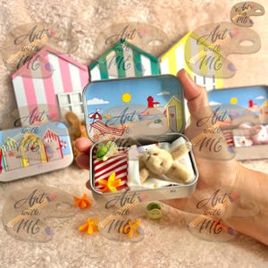 Tuck-in-Tins™, Beach Tuck-in-Tin – Plush Bunny, Starfish & Turtle, Summer Travel Toy