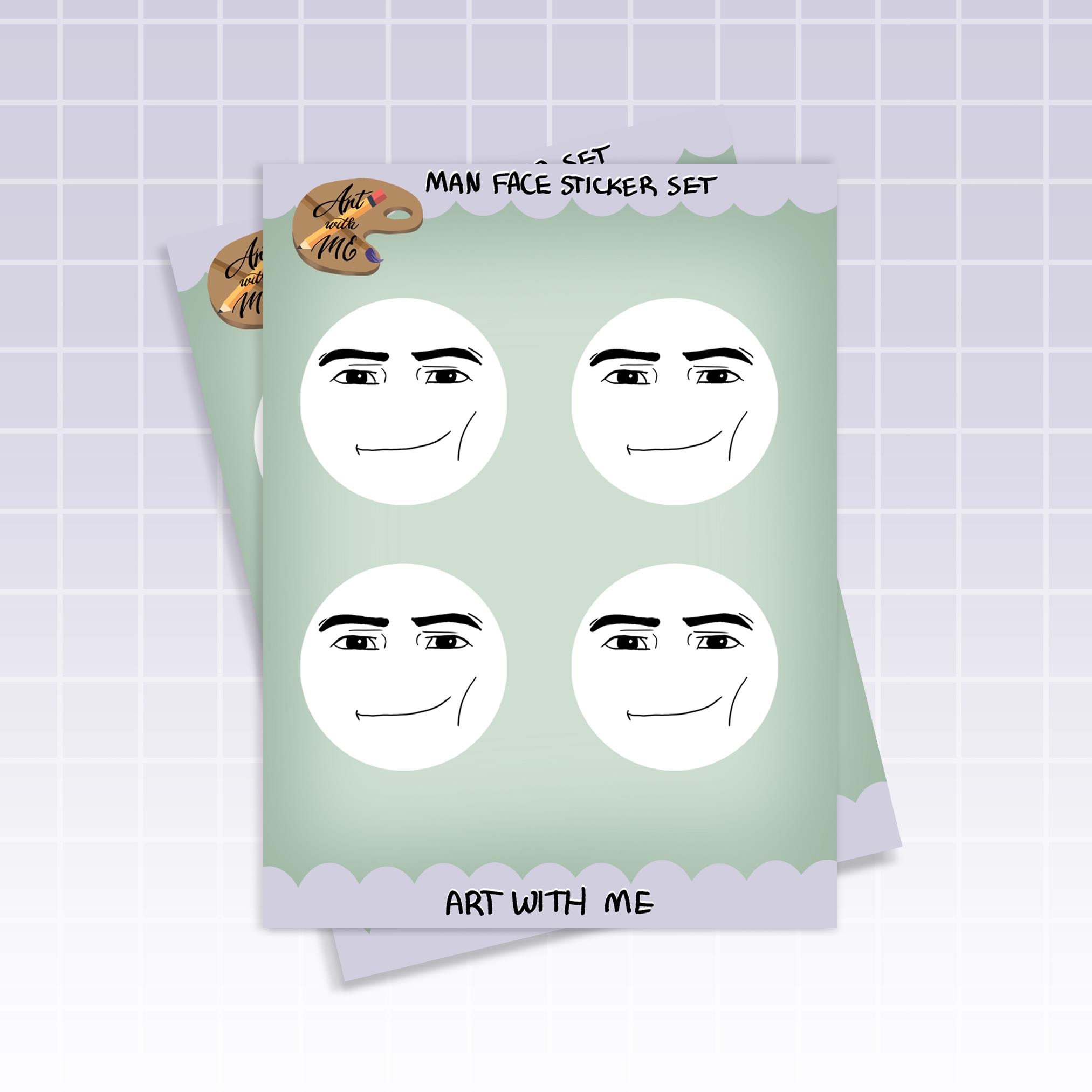 Roblox Man Face Sticker Sheet | Fun Roblox Character Face Decals ...