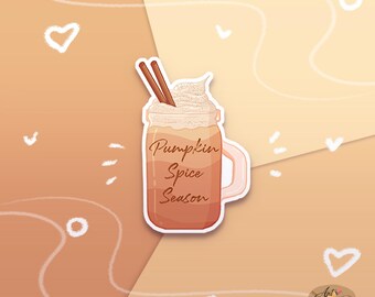 Pumpkin Spice Latte Sticker, Autumn Vinyl Decal