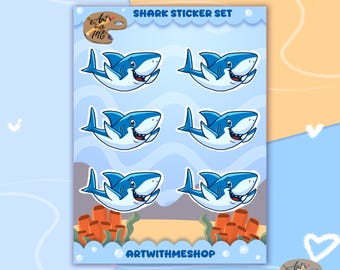 Shark Sticker Sheet: Waterproof Ocean Animal Stickers