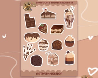 Chocolate Treats Sticker Sheet: Dessert Stickers for Planners