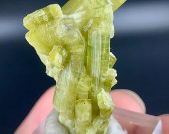 7.1 Gram, Natural Terminated High Luster Green Tourmaline Crystals Bunch