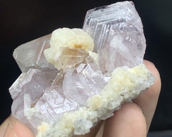 Natural Pink Appetite Quartz Crystal Cluster with Rutile Inclusion
