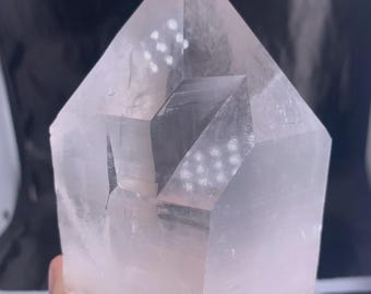 885g Natural Double-Terminated Clear Quartz Crystal, High Luster, Pakistan Origin