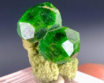 3.5 Gram, Natural Green Demantoid Twin Crystal Combine Matrix