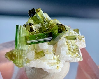 4.9 Gram, Natural Green Tourmaline Crystals Bunch Combine With Matrix
