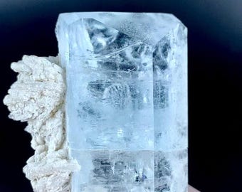 Natural Sky Blue Aquamarine Crystal with Cleavelandite, 14 Gram (29x27x14mm)