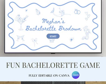 Gioco di addio al nubilato con scambio di genere: gioco per la festa di addio al nubilato modificabile / Modello di gioco "Sirena Something Blue" per l'addio al nubilato / Modificabile in Canva