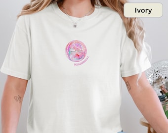 Boxy Tee Kiss All The Time Disco Occasionally T-Shirt | Disco Ball Harry Graphic Tee | Y2K Shirt Boxy Crop Top