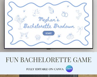 Gender-Swap Bachelorette Game: Editable Bridal Party Game | Bridal Game Template | Something Blue Bachelorette Party Game | Canva Editable