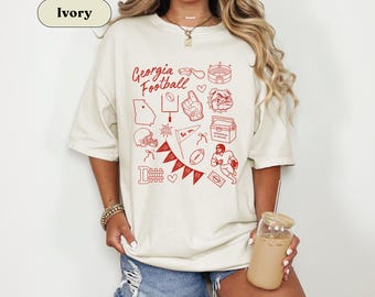 Georgia Football Comfort Colors Shirt | Trendy UGA Football Shirt | Georgia Game Day Tee Shirt | Gift for UGA Football Fan Gift