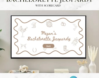 Bachelorette Jeopardy Game Template | Last Rodeo Bridal Party Jeopardy | Game Template | Wild Wild Wife Bachelorette Party Canva Template