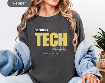 Georgia Tech Yellow Jackets Shirt | Georgia Tech Yellow Jackets Comfort Colors T-Shirt: Game Day Tee | Vintage Collegiate Graphic Tee