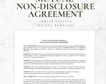 Editable Non-Disclosure Agreement Template, NDA Agreement Contract Tempate, Confidentiality Disclosure Form, Editable Word, Google Doc, PDF