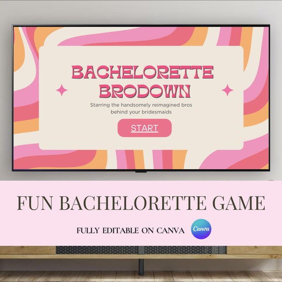 Gender-Swap Bachelorette Game: Editable Bridal Party Game | Bridal Game Template | Disco Groovy Bachelorette Party Game | Editable in Canva