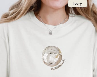 Boxy Tee Kiss All The Time Disco Occasionally T-Shirt | Disco Ball Harry Graphic Tee | Y2K Shirt Boxy Crop Top