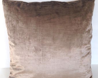 18" x 18" Square Throw Pillow Cover Copper Gray Charcoal Velvet Decorative French Country Cottage Renaissance Bohemian Gypsy Shabby Chic