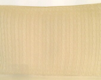 22 "x 14" Lumbar almohada cubierta Beige crema Cableknit suéter punto acento decorativo francés país Cottage inglés cabina