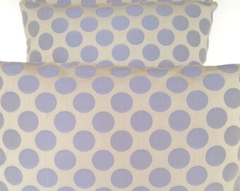 Throw Pillow Cover Polka Dot Periwinkle Blue Ivory Gray Silk Baby Kids Room Circus Square Lumbar Retro Shabby Chic Whimsical