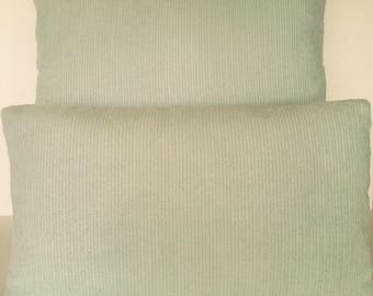 Throw Pillow Cover Lumbar Square Brushed Velvet Chenille Sea foam Pastel Green Aqua