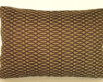 18" x 12" Lumbar Rectangle Throw Pillow Cover Olive Green Brown Modern Geometric Ikat