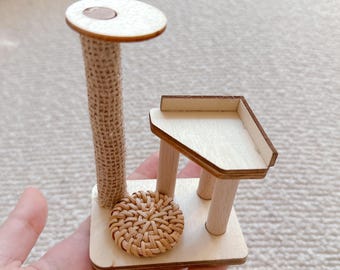 Dollhouse Miniature Cat Climbing Frame, 1:12 Scale Pet Furniture