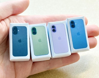 1/6 Dollhouse Miniature Smartphone with Box, Mini Cell Phone Model for Doll House Decor