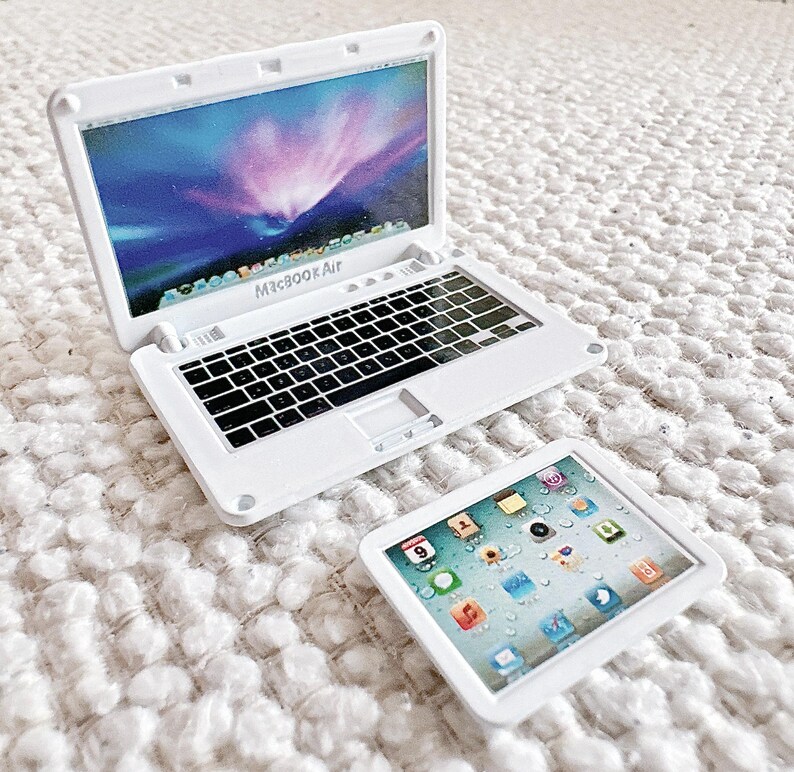 Dollhouse Miniature MacBook 1/6 Scale Realistic Laptop Accessory for ...