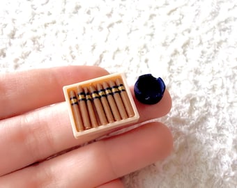 Realistic Dollhouse Miniature Cigar | 1/12 Scale Diorama Accessory for Dollhouse Collectibles and Miniature Scenes
