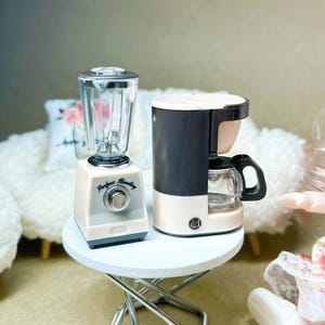 Dollhouse Miniature Kitchen Appliance, Pick Your Style, Blender or Coffee Maker, 1:6 Scale Mini Cafe Countertop Doll House Decor