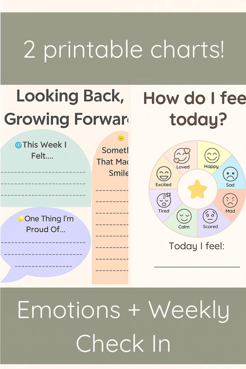 Toddler Emotion Wheel & Weekly Reflection Chart – Printable Montessori ...