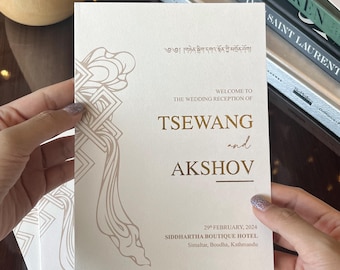 Customized Nepali Wedding Invitation | Traditional Buddhist Design | Unique Nepali Invitation Card for Weddings & Events
