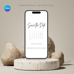 Save-the-Date Card - digitale Karte zum Bearbeiten mit Canva