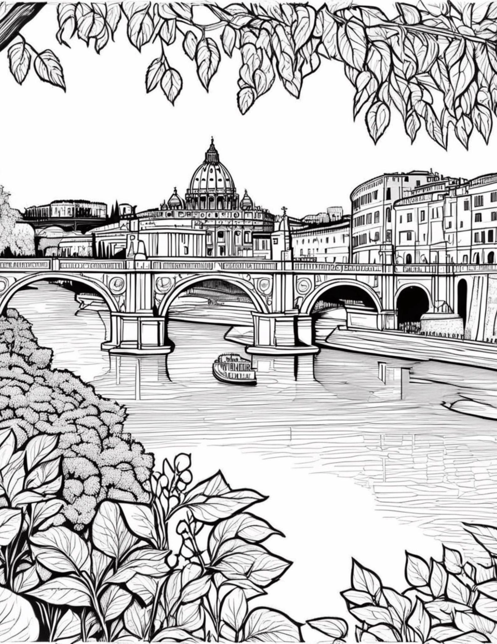 Coloring Sheet Rome Scene 20 Rome Coloring Pages | Italian Landmarks Coloring Book | Printable ...