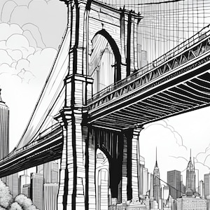 20 NYC Coloring Pages | Printable New York City Art | NYC Landmarks Coloring Sheets | Fun Activity for Kids & Adults