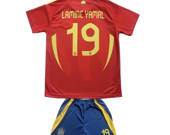 Lamine Yamal #19 Spain Kids Football Kit - Jersey & Shorts