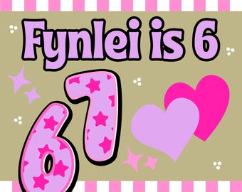 Girly 67 Birthday Banner Template