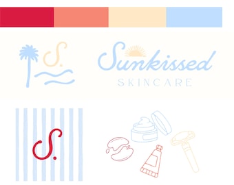 Editable Modern Logo Design: DIY Colorful Branding (Canva Template) Modern, Feminine, Brand Guide, Skincare